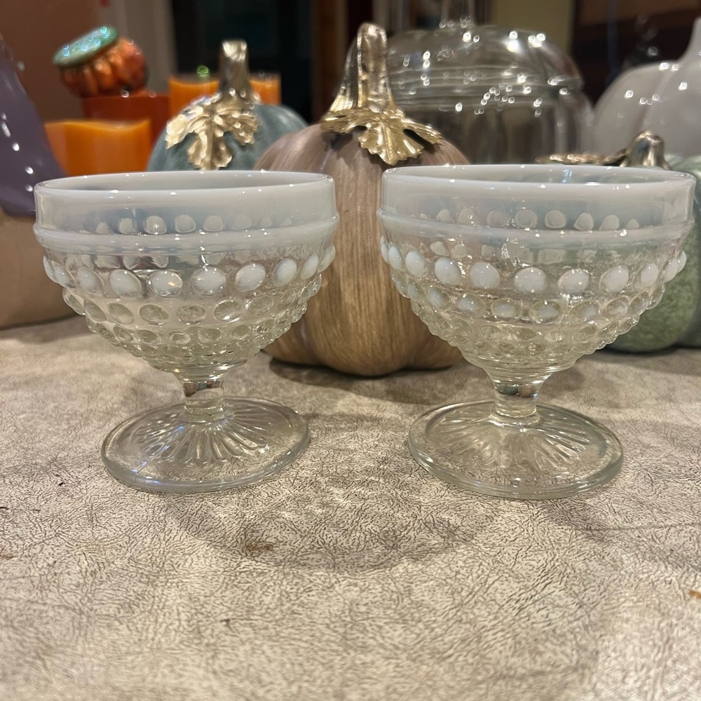 Vintage Glass Goblets-moonstone